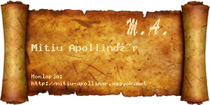 Mitiu Apollinár névjegykártya